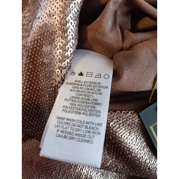 Dress the Population Leigh Sequin Bronze Jumpsuit Womens XS Gold Sleeveless NWT! - Picture 5 of 6